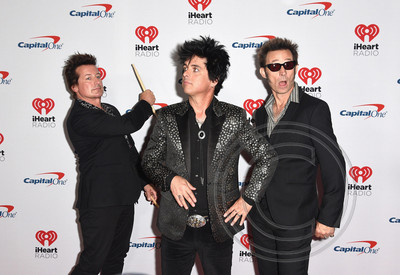 Tre Cool, Billie Joe Armstrong and Mike Dirnt of Green Day